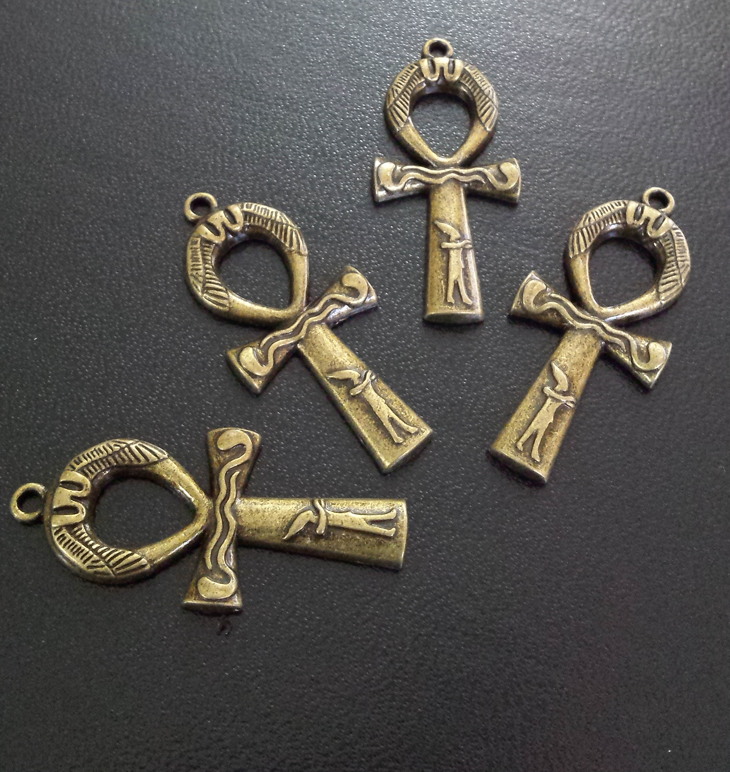 ESC-CR30: Antique Brass Egyptian Ankh Cross Pendants: 42x18mm 5pcs