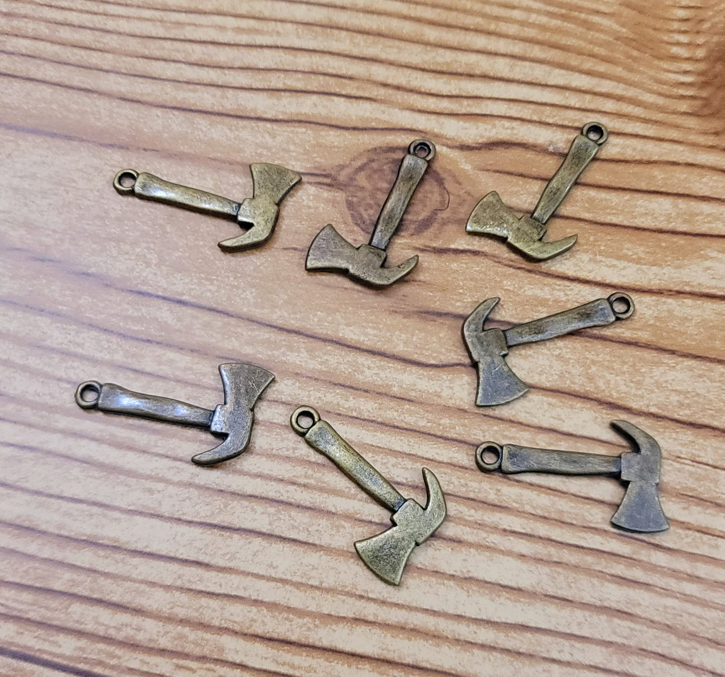 ESC-HT30: Antique Brass Hatchet Charm: 26x15mm