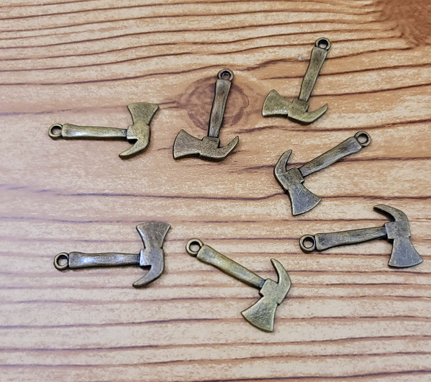 ESC-HT30: Antique Brass Hatchet Charm: 26x15mm