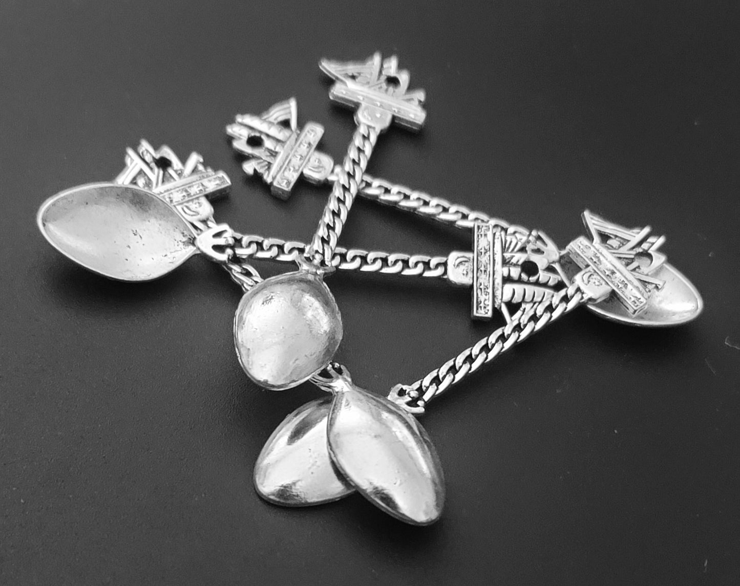 ESC-HT22: Antique Silver Spoon Pendants: 68mm