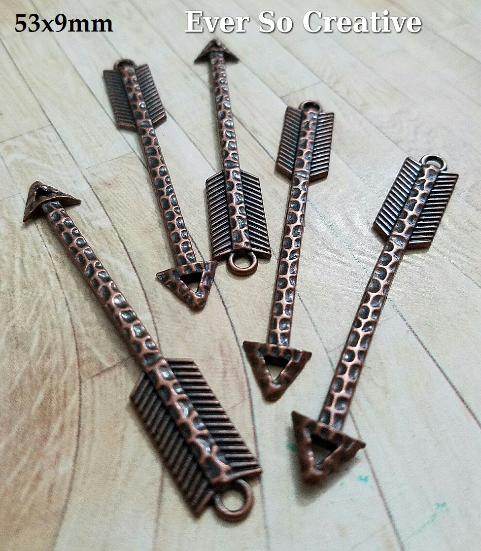 ESC-CN31: Antique Copper Extra Large Arrow Connectors: 53x9mm: 4pcs