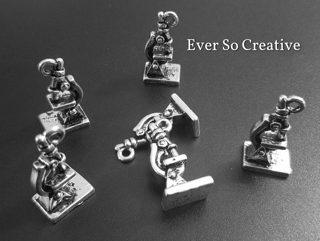 ESC-SA64: Antique Silver Microscope Pendants: 20x10x8mm: