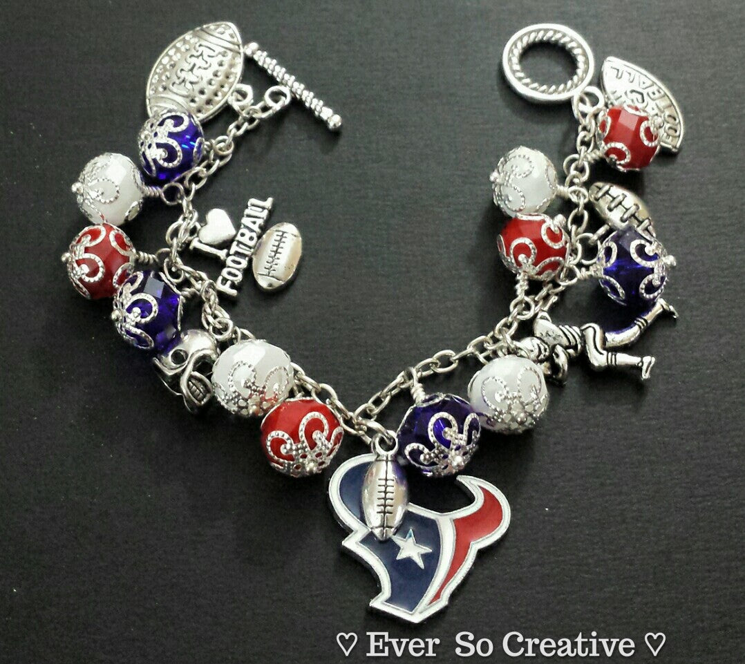 Houston Texans Football Charm Bracelet