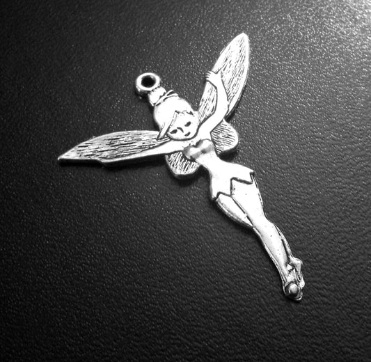 ESC-MM27: Antique Silver Ex. Large Tinkerbell Pendant: 52x46mm (1pcs)