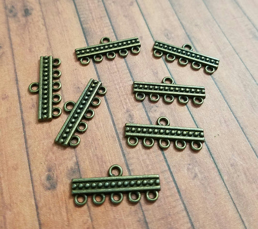 ESC-CH56: Antique Brass Bar Chandelier Connectors: 24x11mm [6pcs]