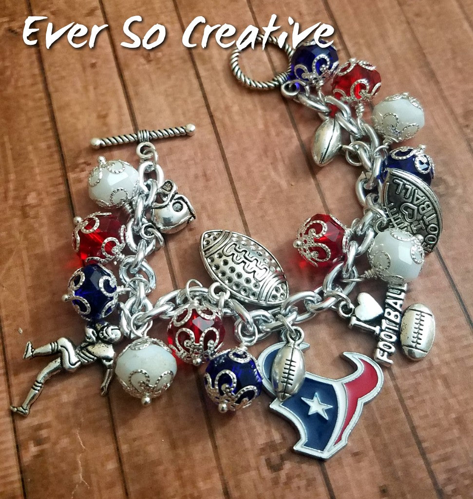 Houston Texans Football Charm Bracelet