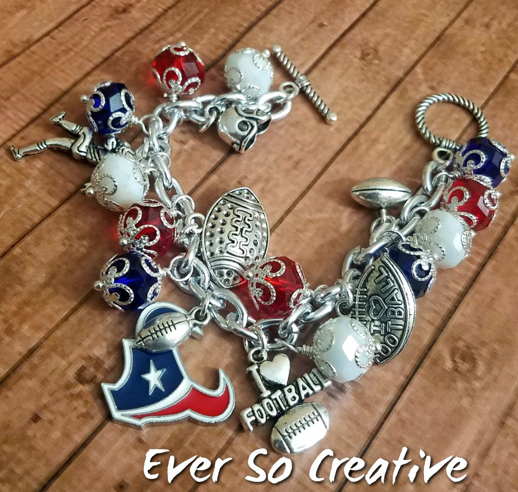 Houston Texans Football Charm Bracelet