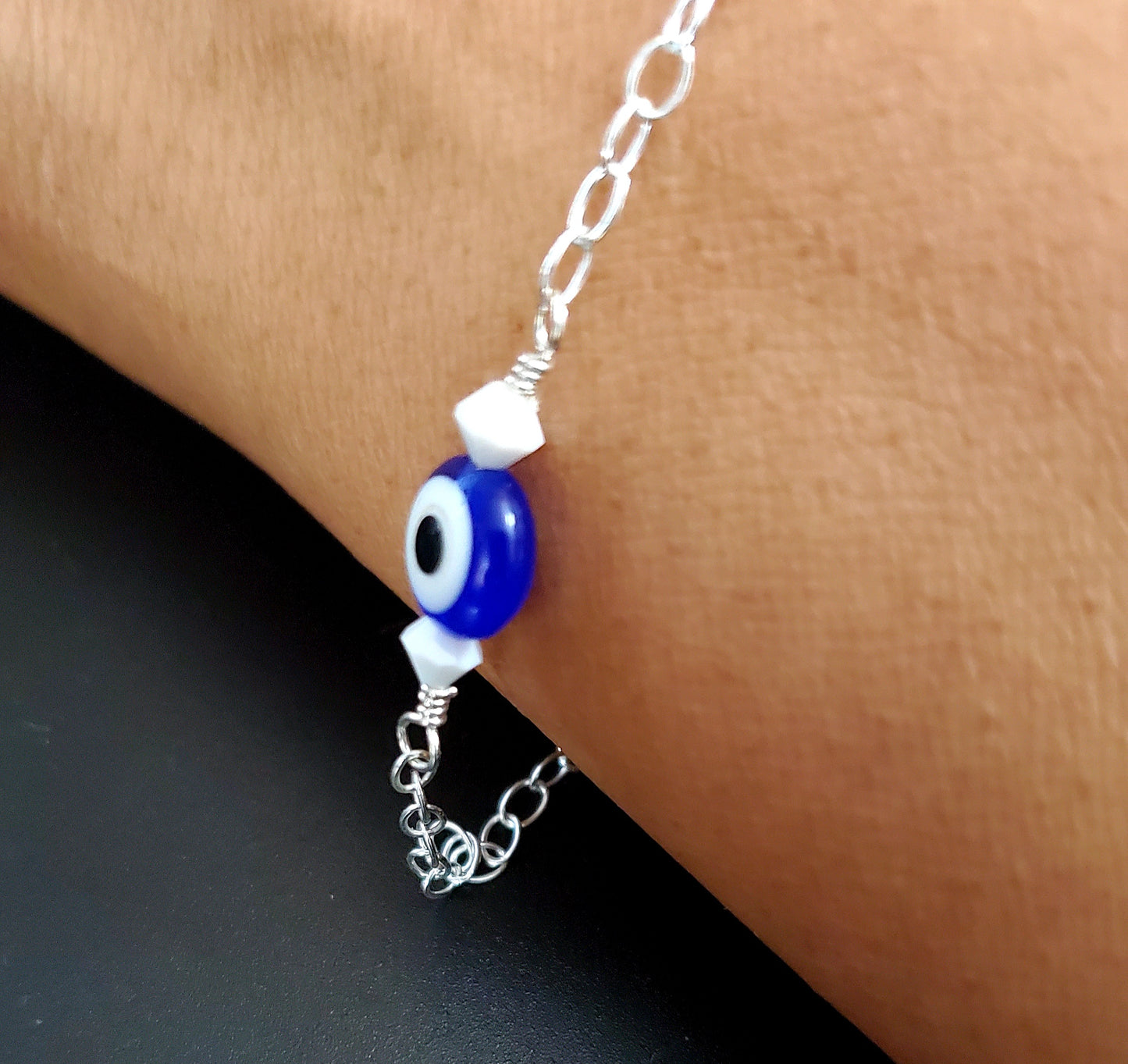 Sterling Silver Evil Eye Bracelet