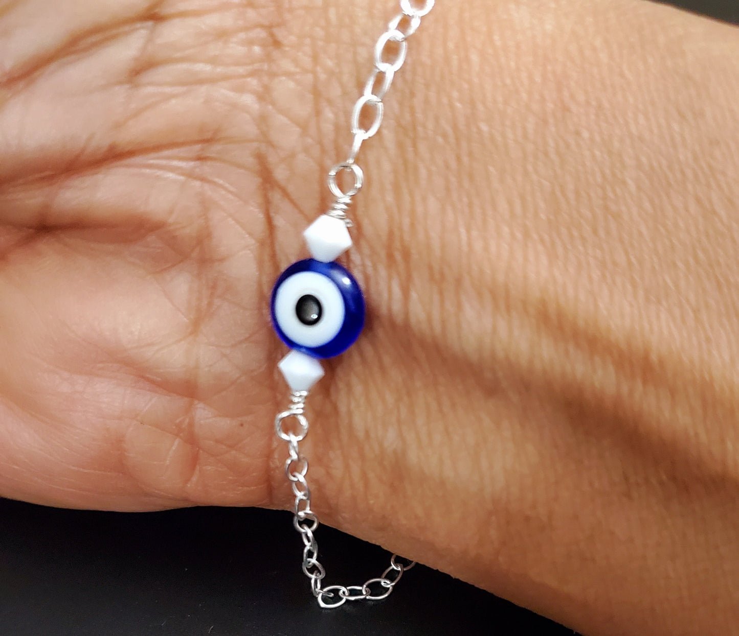 Sterling Silver Evil Eye Bracelet