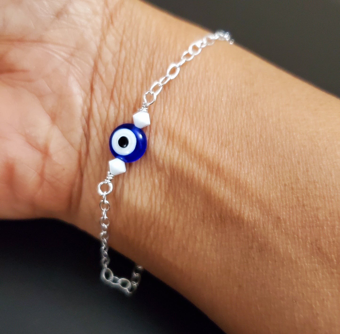 Sterling Silver Evil Eye Bracelet