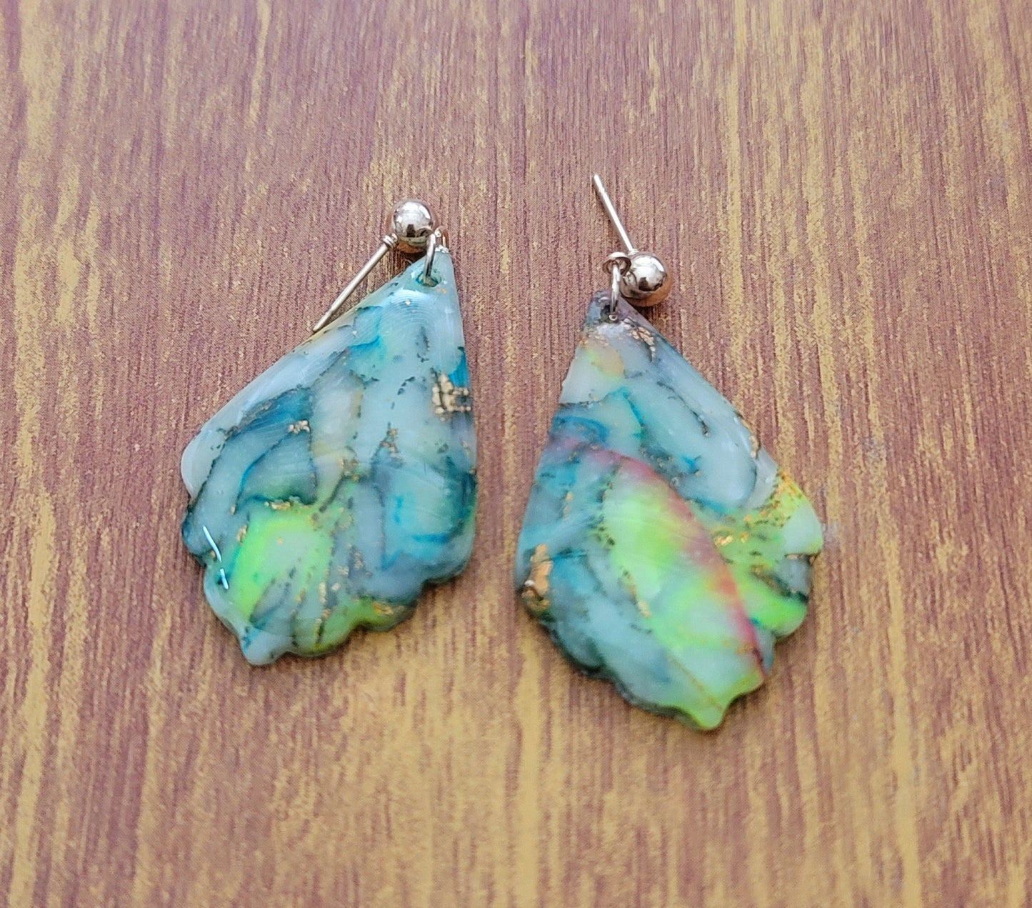 Athena: Translucent Inked Polymer Clay Earrings: