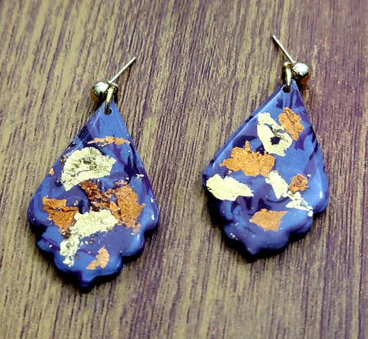 Abigail: Tyrian Purple Shell Shape Polymer Clay Earrings