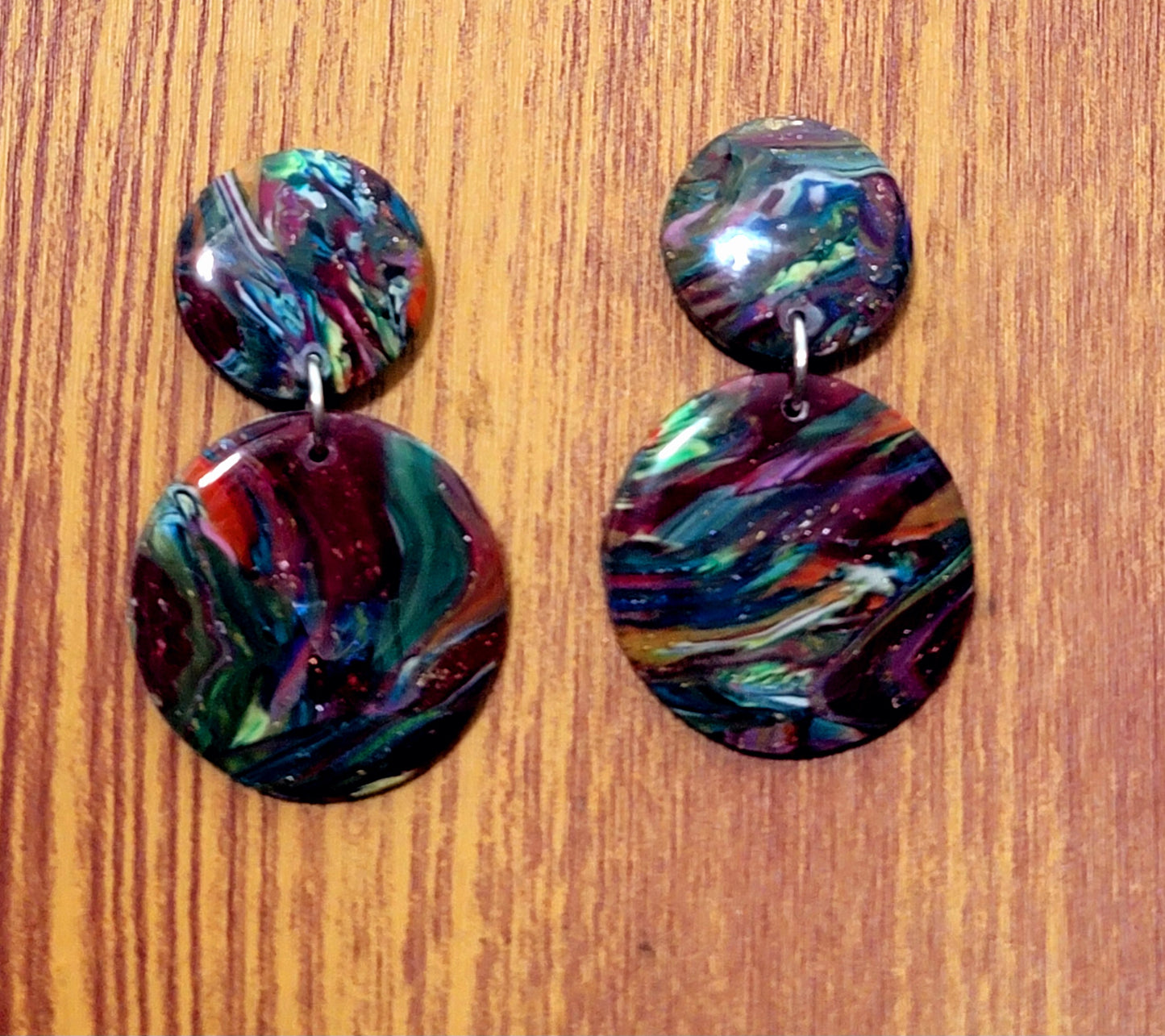 Topacio: Translucent Colored Scraped Polymer Clay Earrings