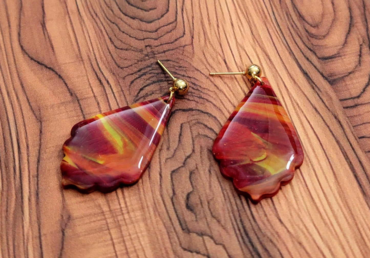 Federica: Fire Pattern Polymer Clay Earring