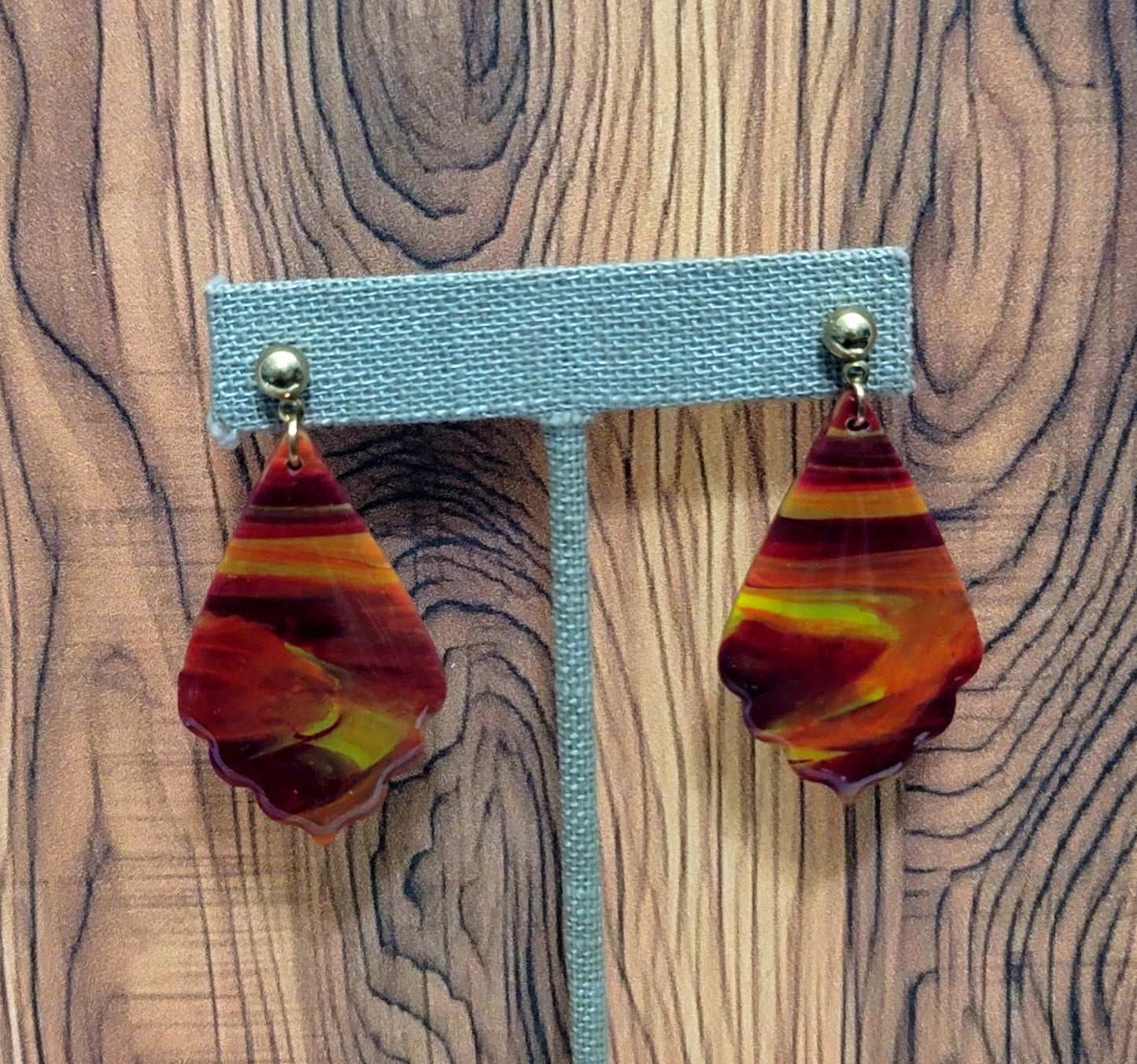 Federica: Fire Pattern Polymer Clay Earring