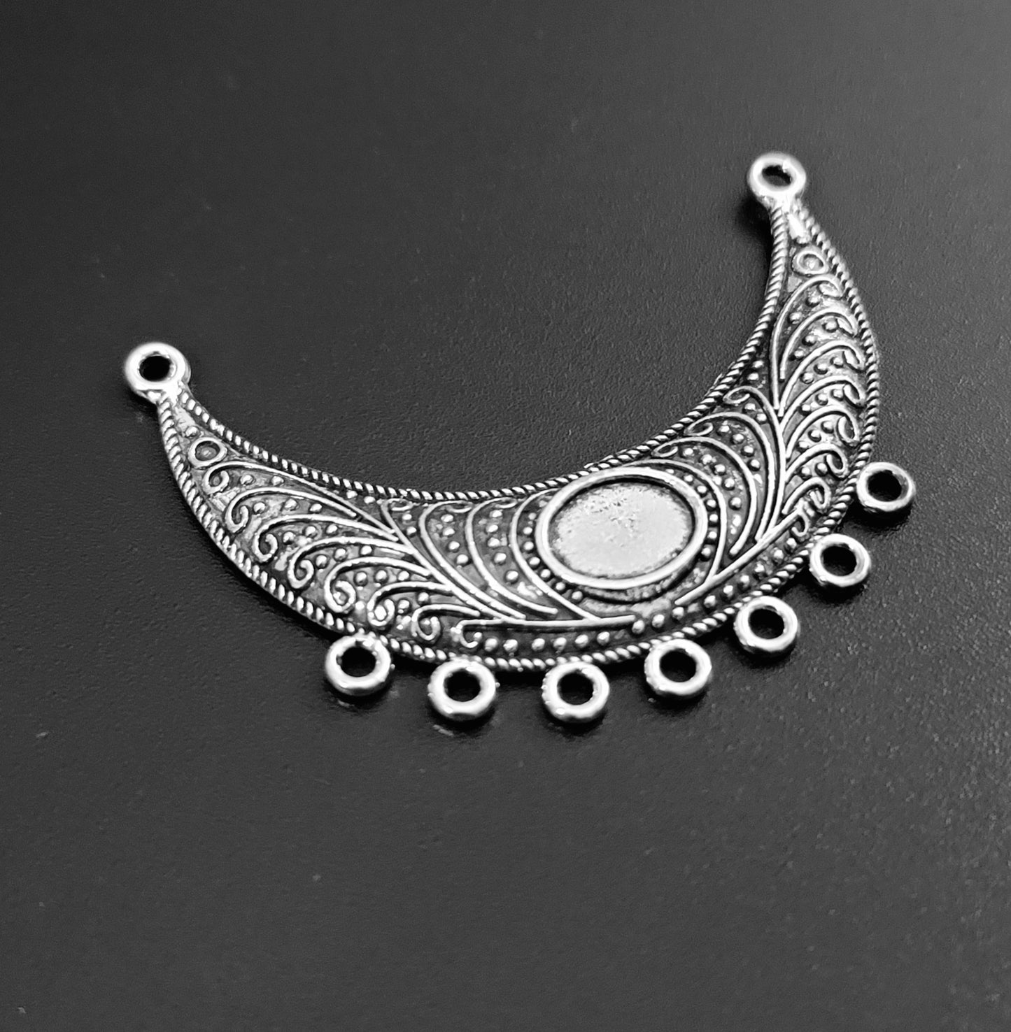 ESC-CH40: Antique Silver Pendant Settings: 54x19mm: [2pcs]