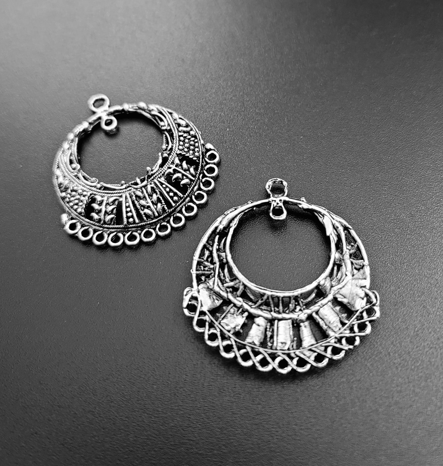 ESC-CH25: Antique Silver Ex. Large Pendant Setting: 38x33mm [2pcs]
