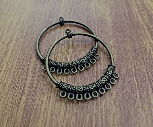 ESC-CH62: Antique Brass Extra Large Nine Hole Chandelier Connectors: 55x46mm [2pcs]