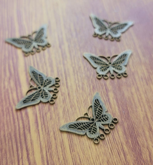 ESC-CH57: Antique Brass Butterfly Chandelier Settings: 21x31mm [4pcs]
