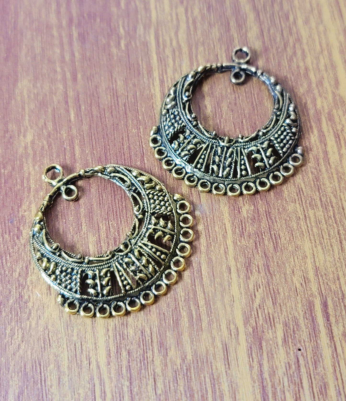 ESC-CH58: Antique Gold Ex. Large Pendant Setting: 38x33mm [2pcs]
