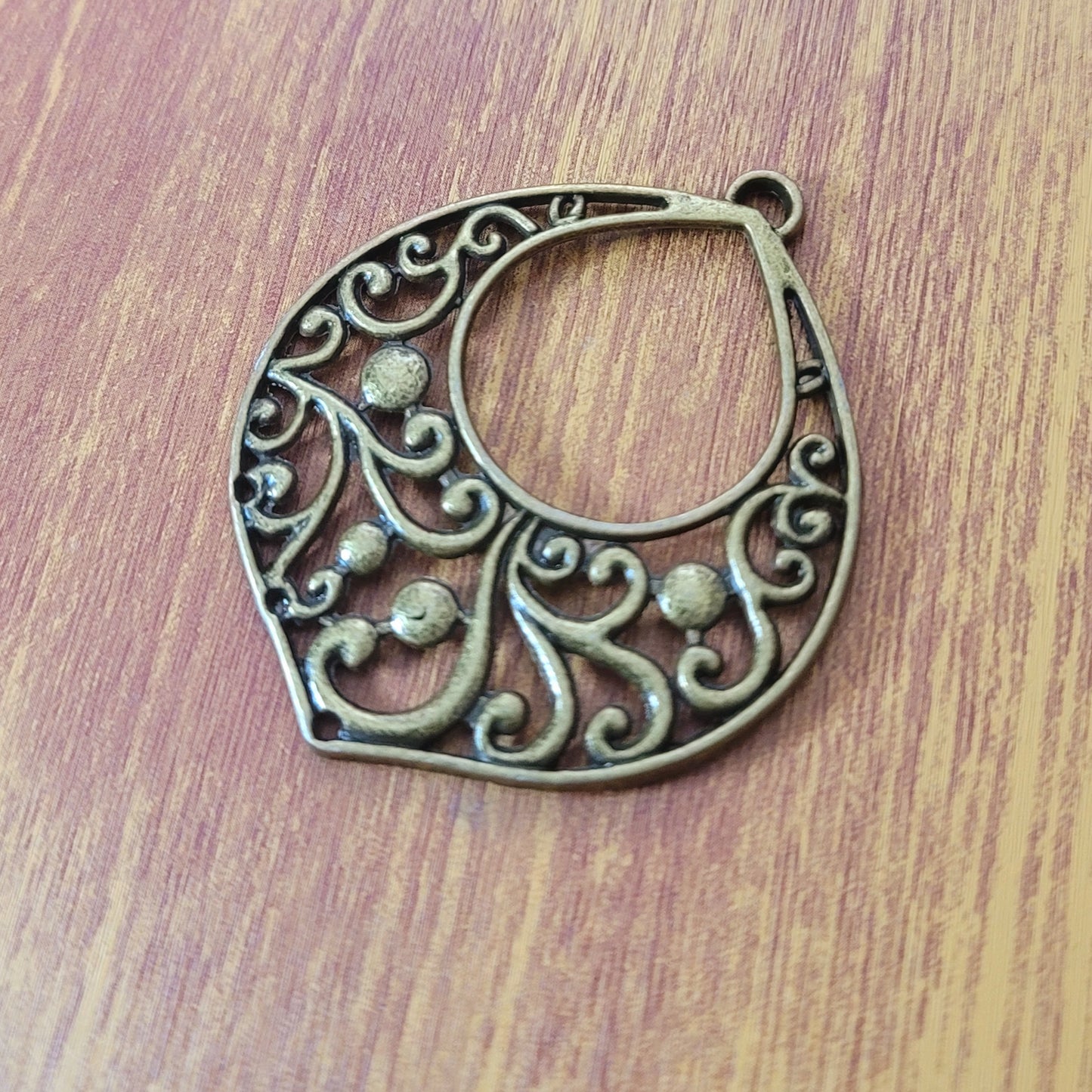 ESC-CH78: Antique Brass Ex. Large Floral Pendant Setting: 61x50mm [2pcs]