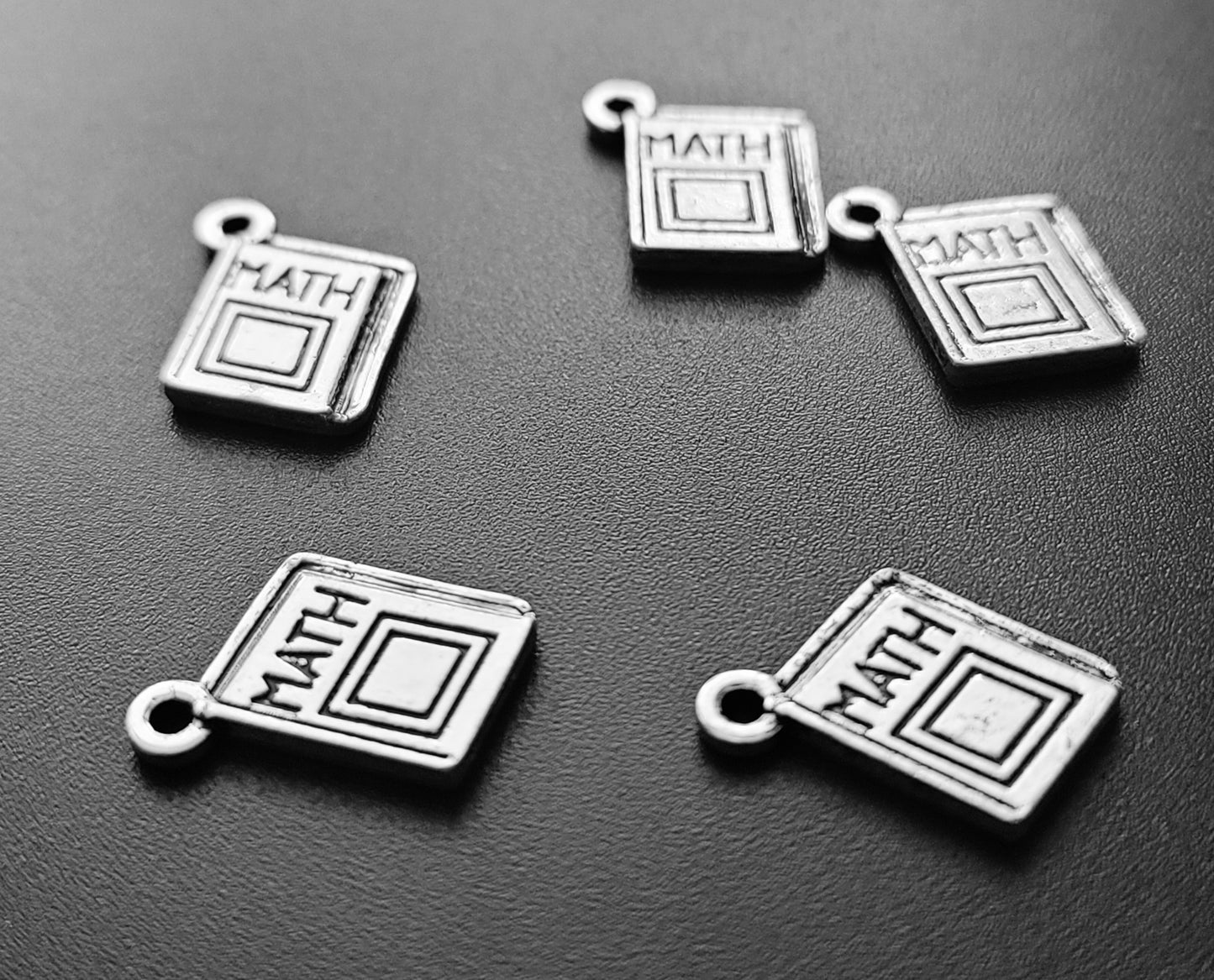 ESC-SA36: Antique Silver Math Book Charm: 18x14mm [5pcs]