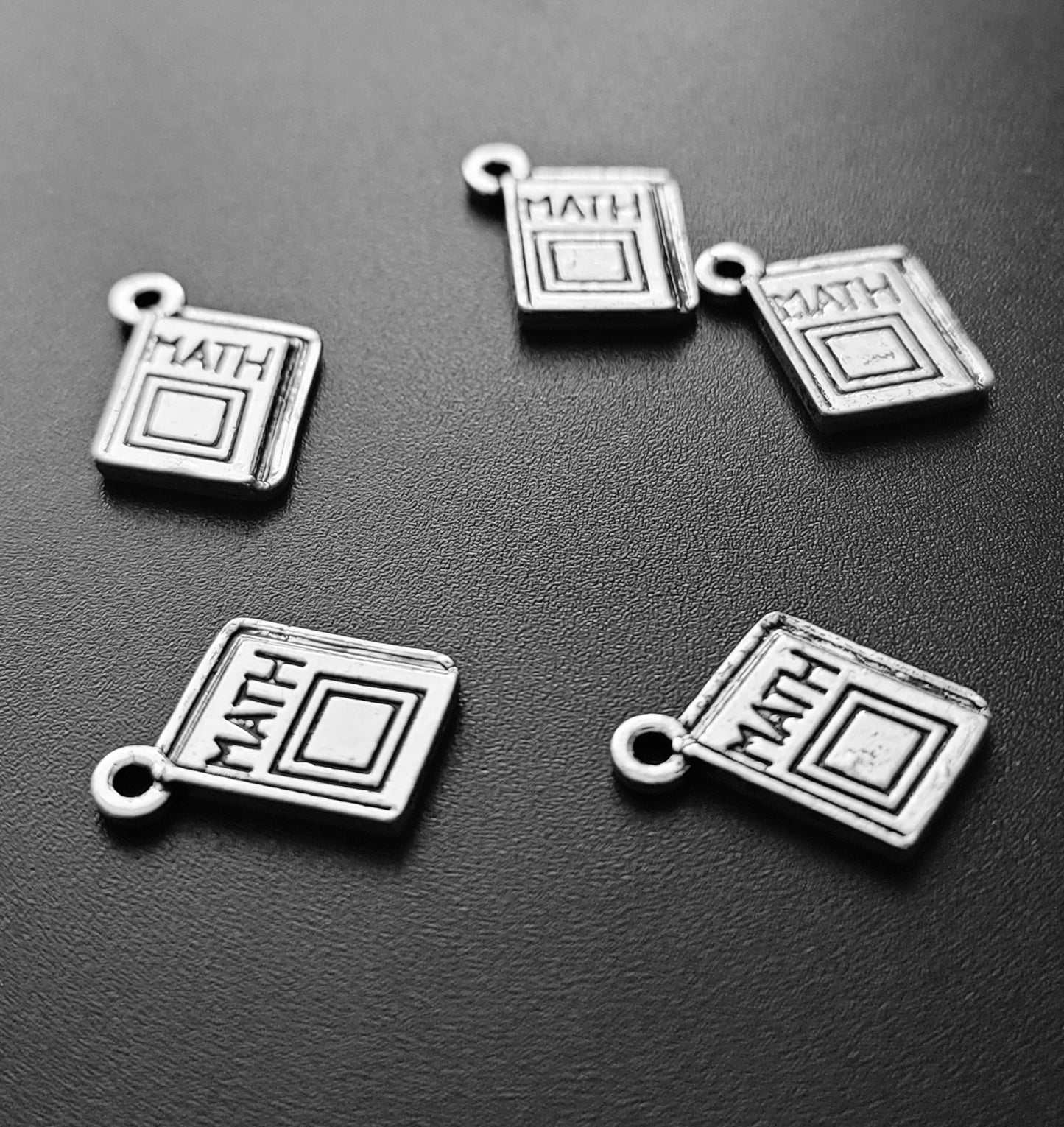 ESC-SA36: Antique Silver Math Book Charm: 18x14mm [5pcs]