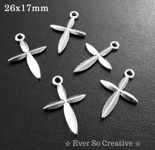 ESC-CR24: Antique Silver Sword Cross Pendant: 26x17mm: 10pcs