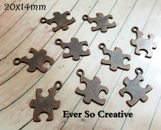 ESC-AWC01: Antique Copper Puzzle Charms: 20x14mm