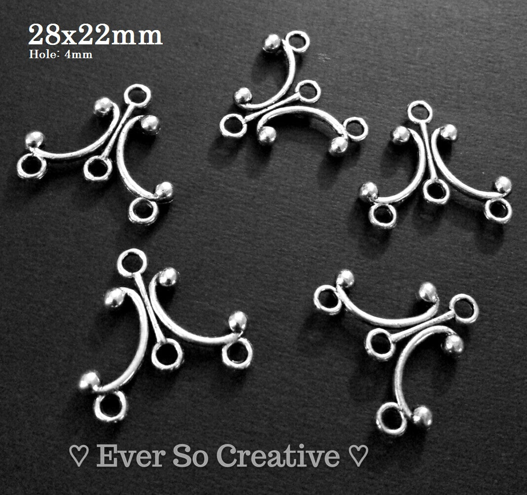 ESC-CH01: Antique Silver Earrings/Necklace Settings: 28x22mm: 6pcs