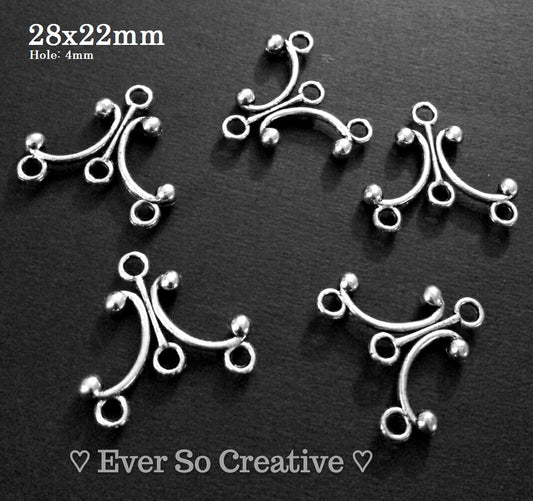 ESC-CH01: Antique Silver Earrings/Necklace Settings: 28x22mm: 6pcs