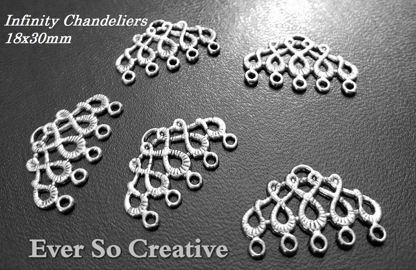 ESC-CH37: Antique Silver Infinity Chandelier Settings: 18x30mm [5pcs]