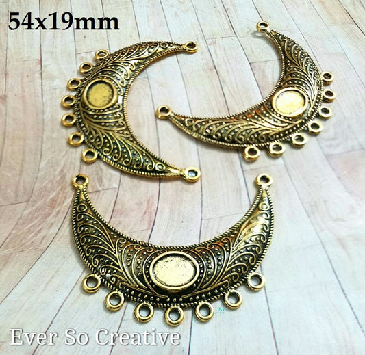 ESC-CH50: Antique Gold Pendant Settings: 54x19mm: [2pcs]