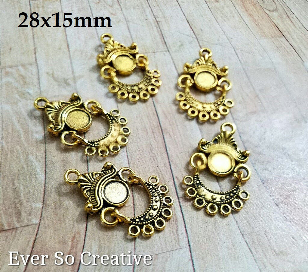 ESC-CH51: Antique Gold Chandelier Settings: 28x15mm [4pcs]