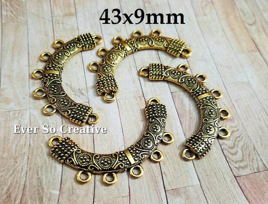 ESC-CH52: Antique Gold Ex. Large Chandelier Pendant Setting: 43x9mm [2pcs]