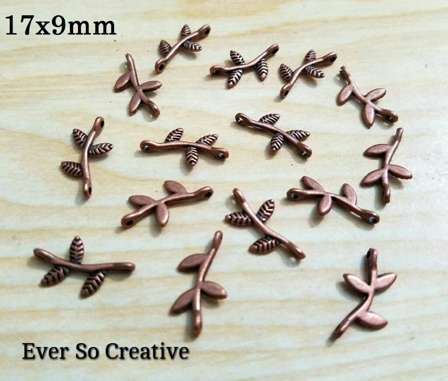 ESC-CN05: Antique Copper Small Branch Connectors: 17x9mm: 15pcs