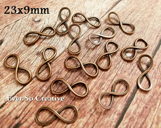 ESC-CN08: Antique Copper Infinity Connectors: 23x9mm: 12pcs