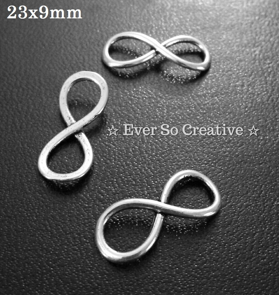 ESC-CN09: Antique Silver Infinity Connectors: 23x9mm: 12pcs