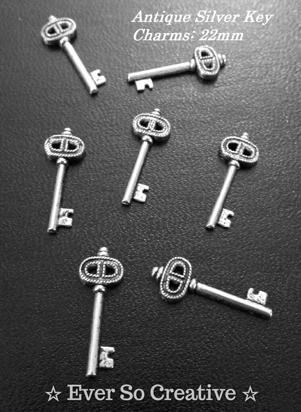 ESC-HT02: Antique Silver Key Charms