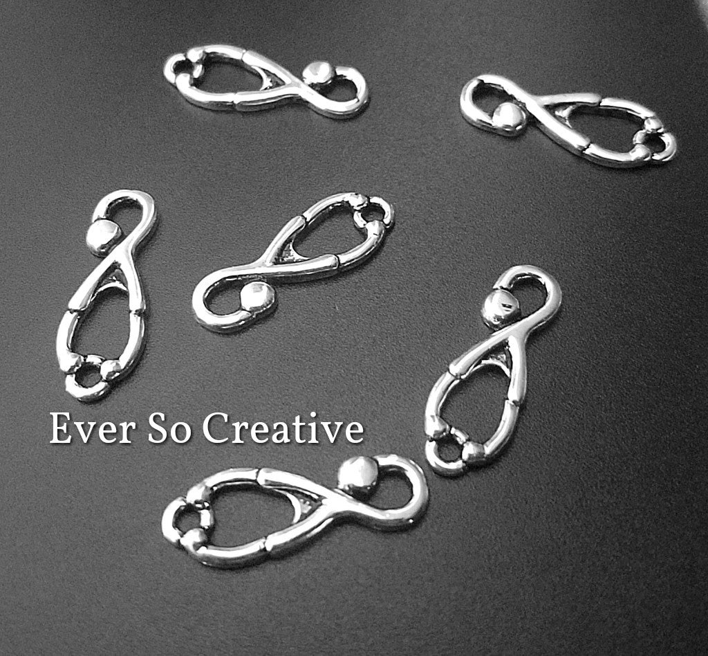 ESC-SA66: Antique Silver Stenoscope Charms: 23x8mm [6pcs]
