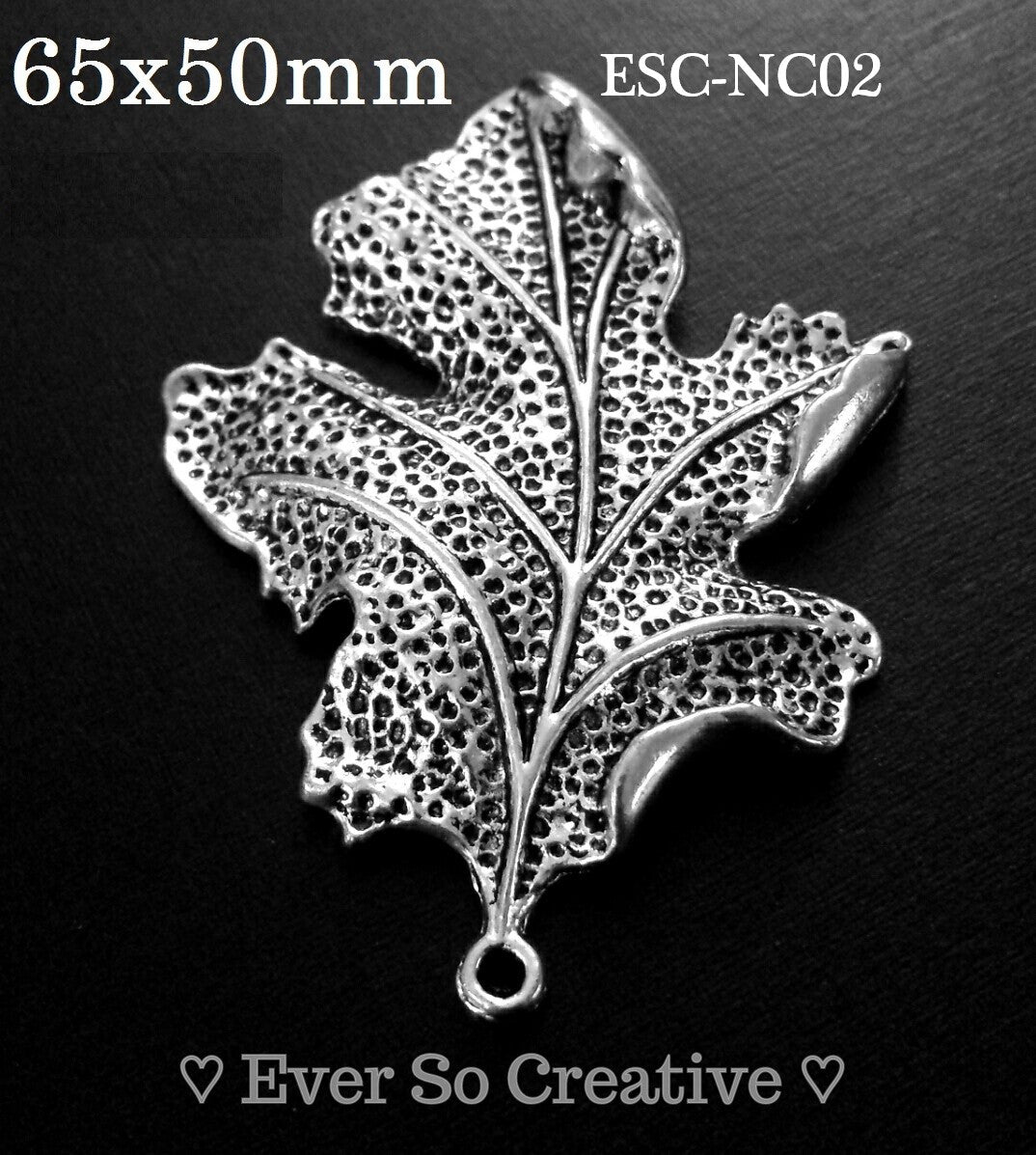 ESC-NC02: Antique Silver Maple Leaf Pendant: 65x50mm