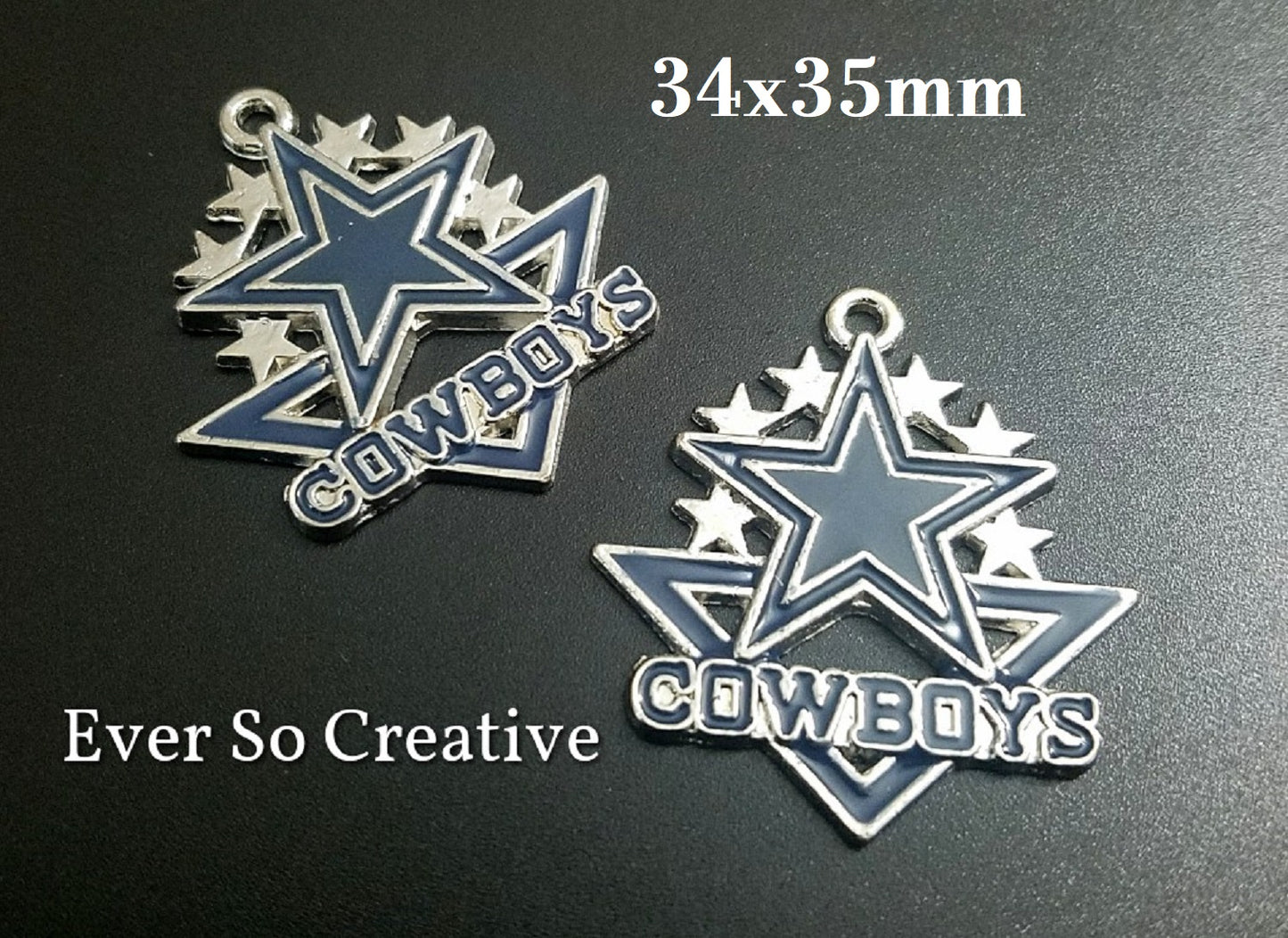 ESC-SA40: Enamel Dallas Cowboys Pendant: 34x35mm [2pcs]