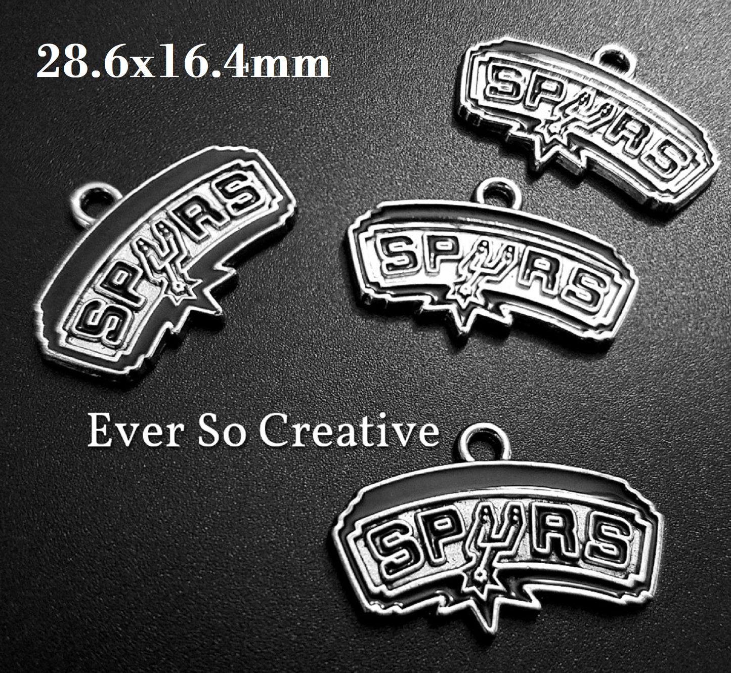 ESC-SA43: Antique Silver/Enamel Spurs Pendant: 28x16mm [3pcs]