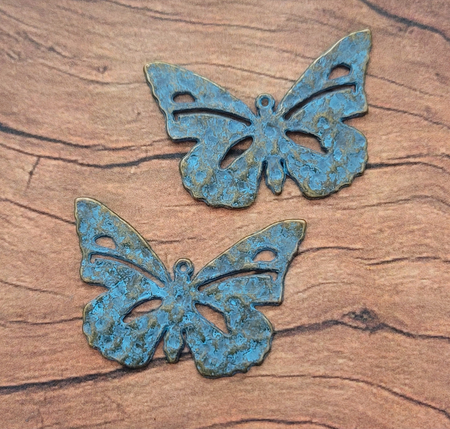 ESC-BUT13: Patina Butterfly Pendant: 54x40mm: (3pcs)