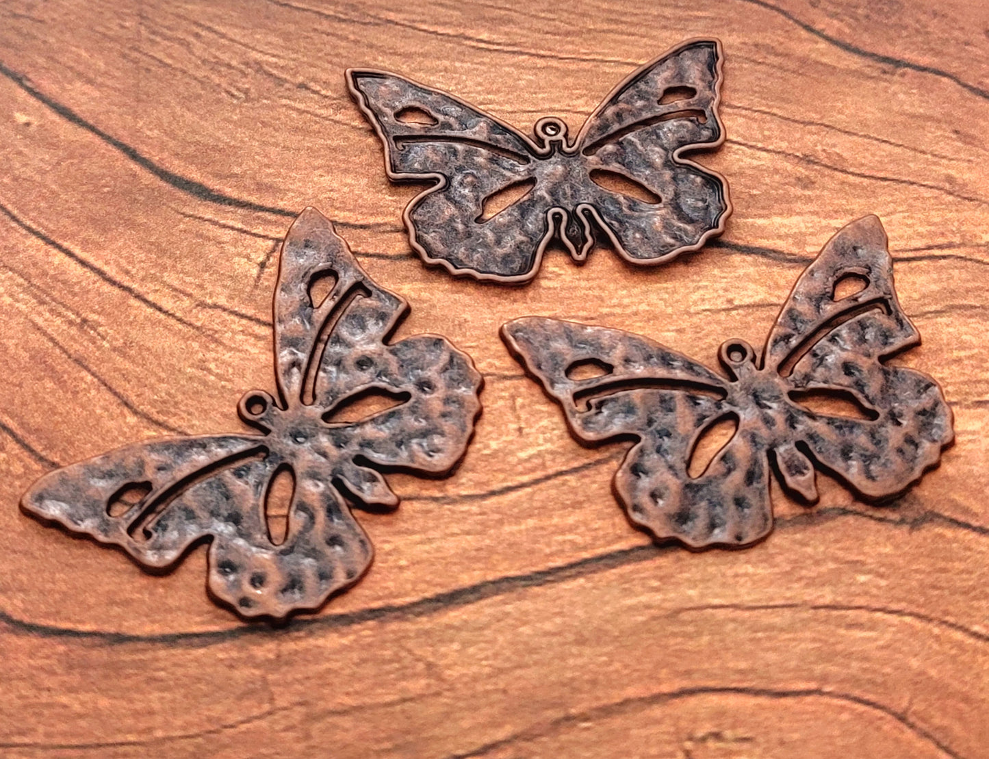 ESC-BUT14: Antique Copper Butterfly Pendant: 54x40mm: (3pcs)