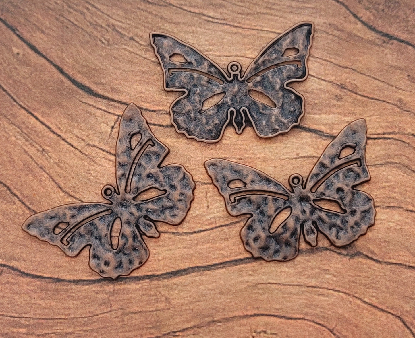 ESC-BUT14: Antique Copper Butterfly Pendant: 54x40mm: (3pcs)