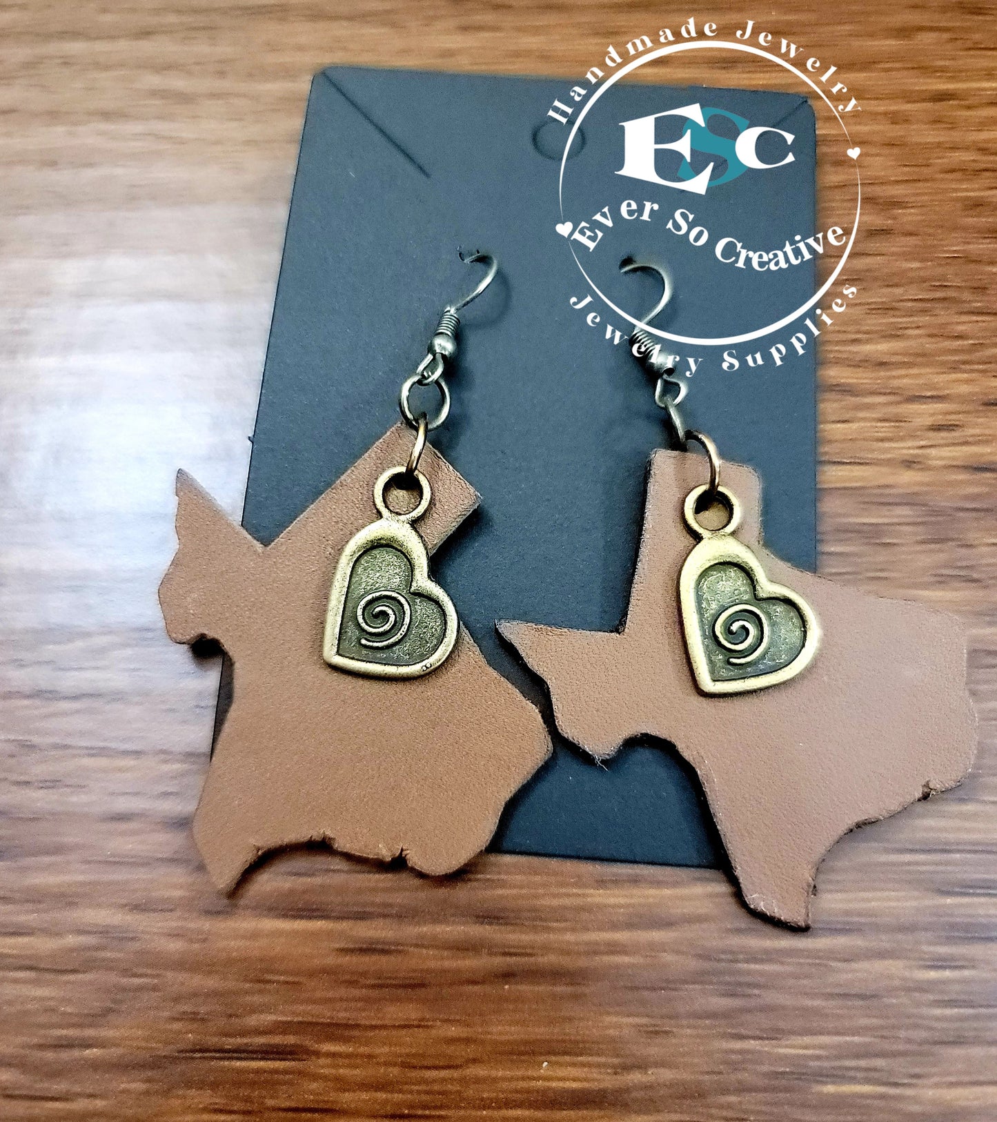 Genuine Leather: Texas Shape Genuine Leather Earrings