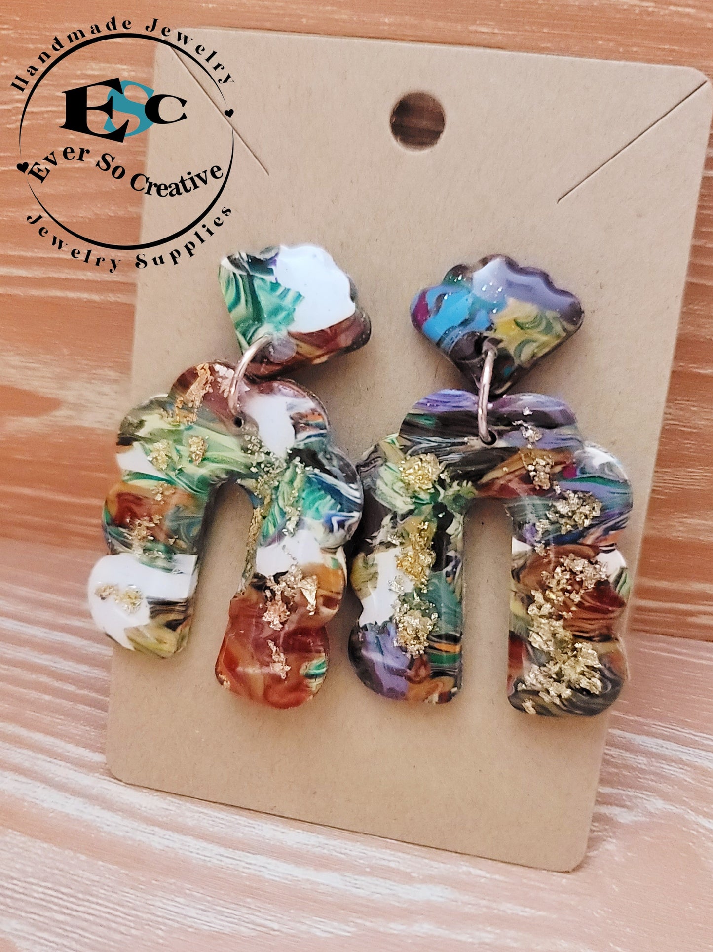 Sarita: Translucent Polymer Clay and Scrap Clay Earrings