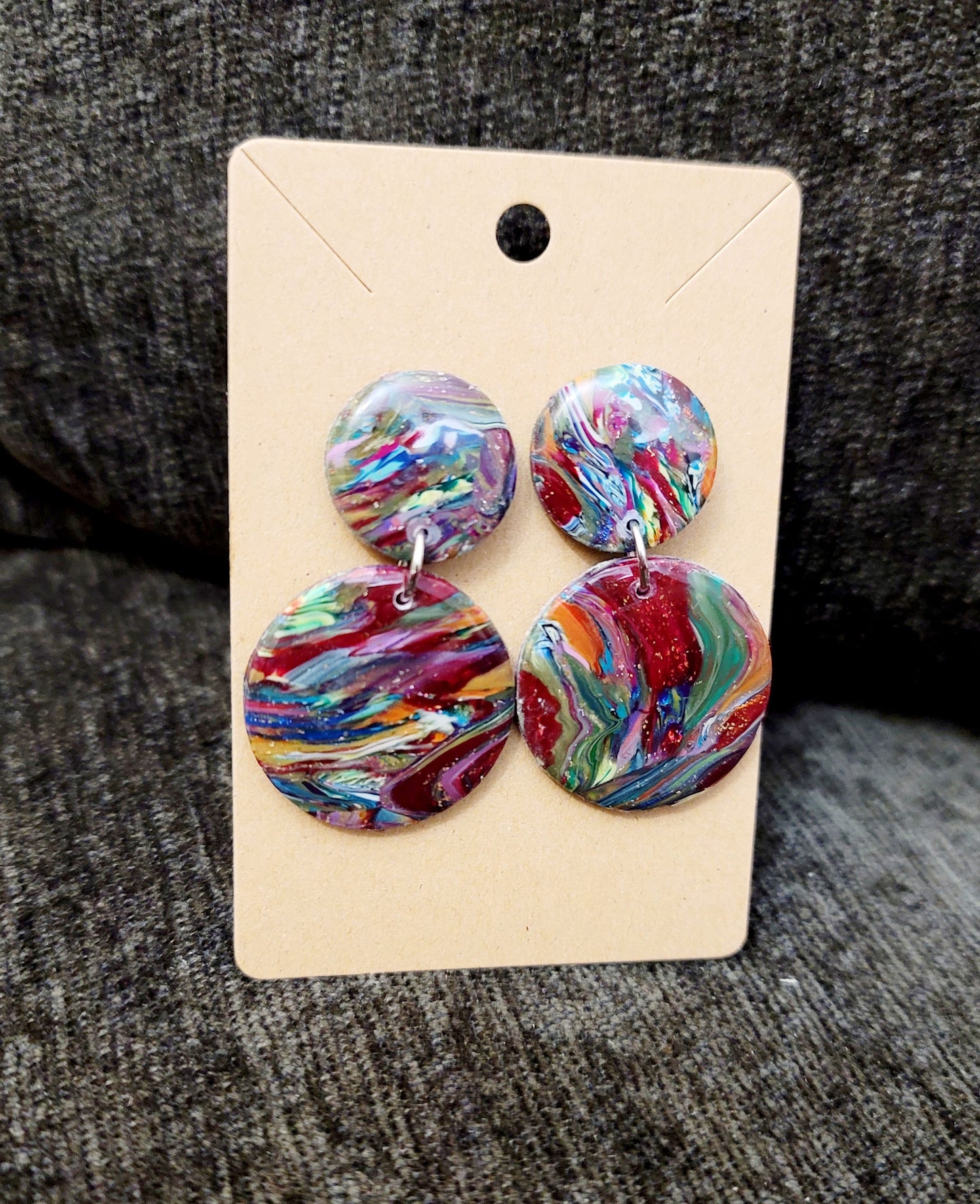 Topacio: Translucent Colored Scraped Polymer Clay Earrings